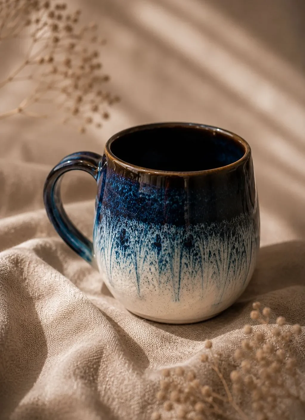Ocean Cove Mug handmade blue ceramic coffee mug with artisan pottery glaze
